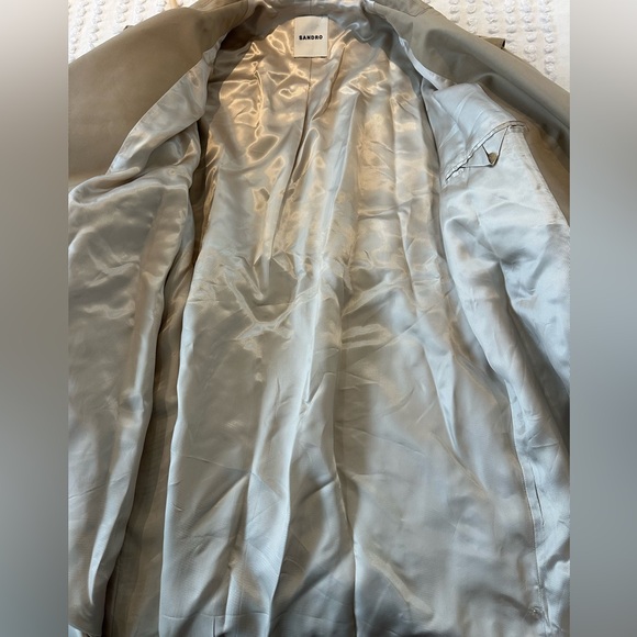 Sandro Button Gabardine Trench Coat in Beige - Picture 11 of 14